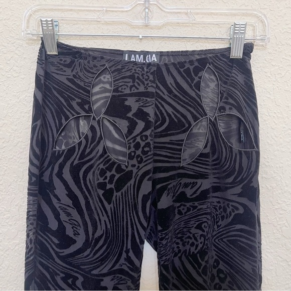 I.AM.GIA Amina Pants Velvet Sheer Straight Cutout Concert Festival Black XXS - Picture 5 of 12
